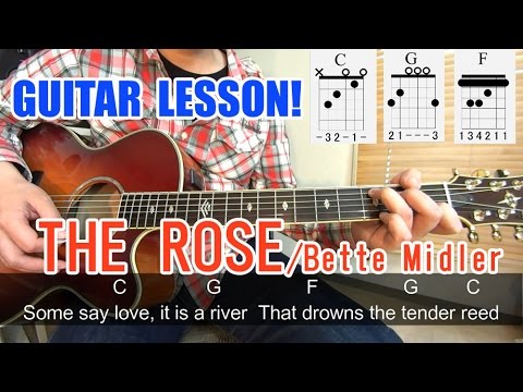 Guitar Lesson for beginners![The Rose/Bette Midler]-Chords/tutorial/TAB/Lyric